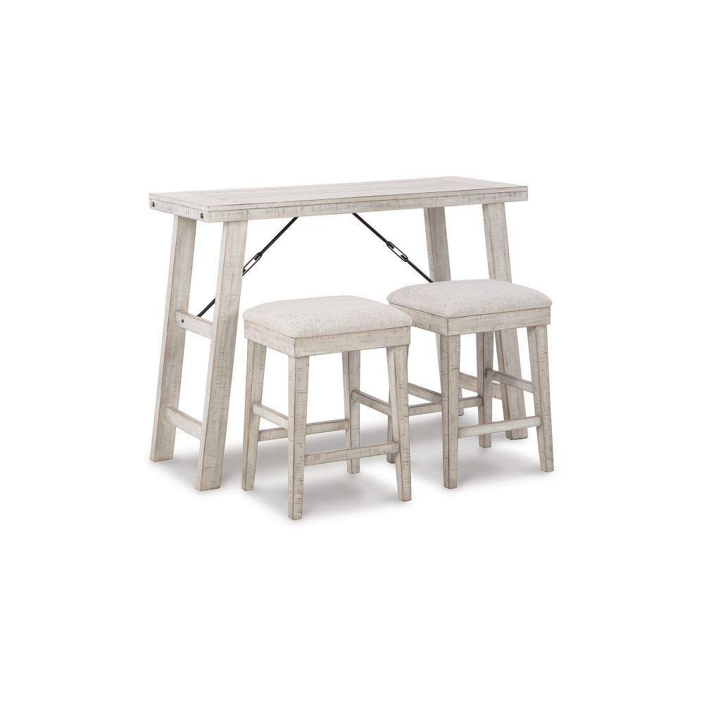 Benjara Modern Style 18 in. White Wooden Double Pedestal Dining Table ...