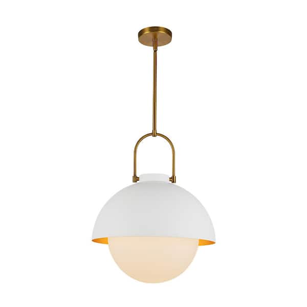 ALORA MOOD Harper 16-in 1 Light 60-Watt White/Opal Glass Pendant Light
