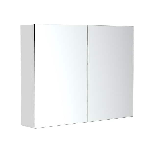 FORCLOVER 31.5 in. W x 23.5 in. H Rectangular Double Door Surface Mount Medicine Cabinet with Mirror