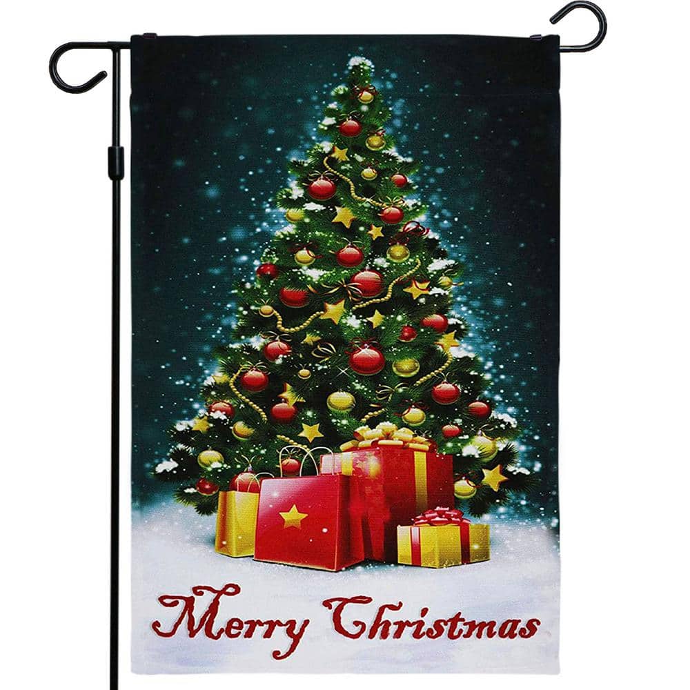 1 ft. x 1.5 ft. Polyester Christmas Tree with Merry Christmas Quote 2-Sided Garden Flag Printed Blockout price history on PriceWatchPro