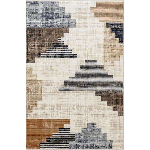 nuLOOM Beige 10 ft. x 13 ft. Vanita Transitional Southwestern Fringe Area Rug, Blue