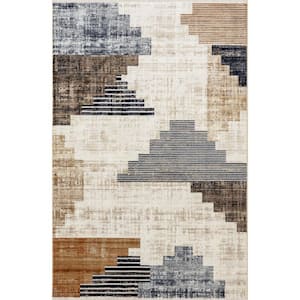 Vanita Transitional Southwestern Fringe Area Rug Navy 6 ft. 7 in. ft. x 10 ft. 2 in. ft. Area Rug