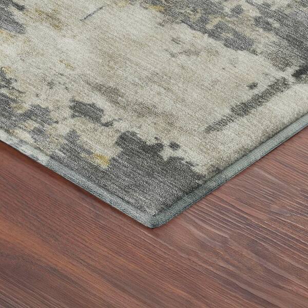 Mayfield Premium Machine Washable Abstract AMF2362 Pewter 10 ft. x 14 ft. Area Rug