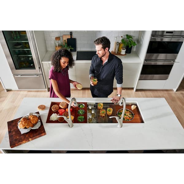 Ruvati Dual Tier 36 in. Undermount Single Bowl 16-Gauge