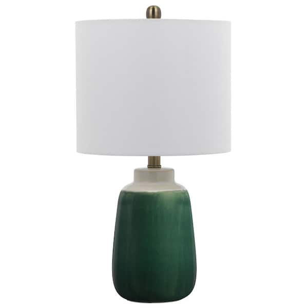 CAL Lighting 22.5 in. Green Ceramic Table Lamp with Shade