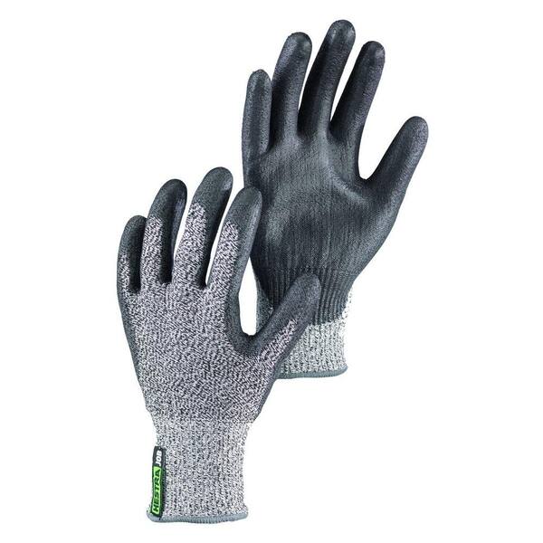 Hestra JOB Galli Cut Size 9 Large Tear Resistant PU Dipped Breathable Nylon Glove in Grey