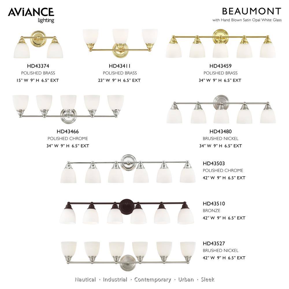 Somerville Polished Chrome 5-Light Vanity with Satin Opal Glass