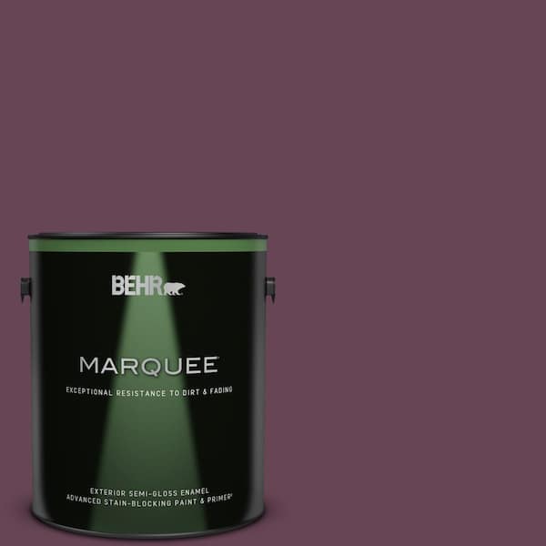 BEHR MARQUEE 1 gal. #ICC-111 Plum Harvest Semi-Gloss Enamel Exterior Paint & Primer