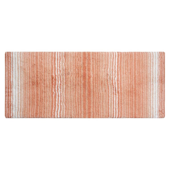 Home Weavers Inc Gradiation Collection Absorbent Cotton 3 Piece Set Machine Washable Bath Rug - Coral