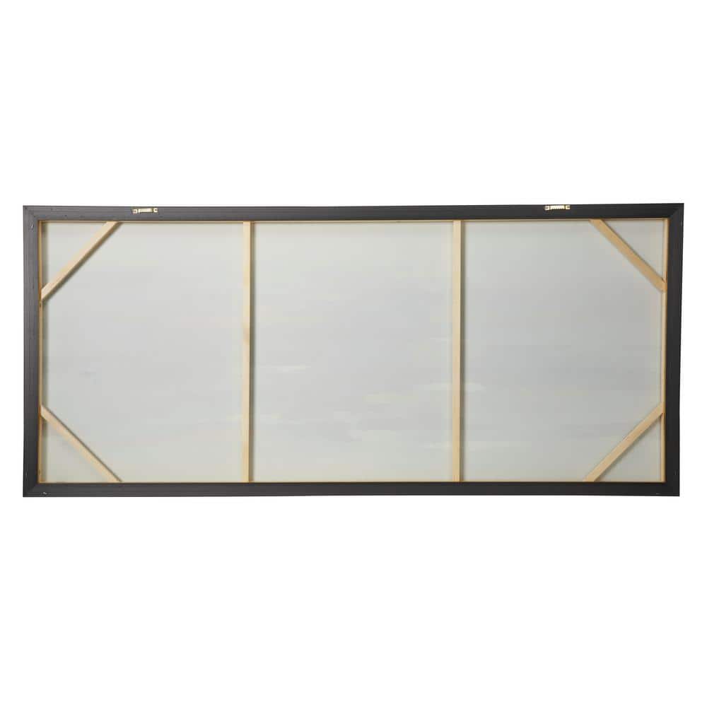 Large Blue and Gold Abstract Canvas Art with Gold Frame