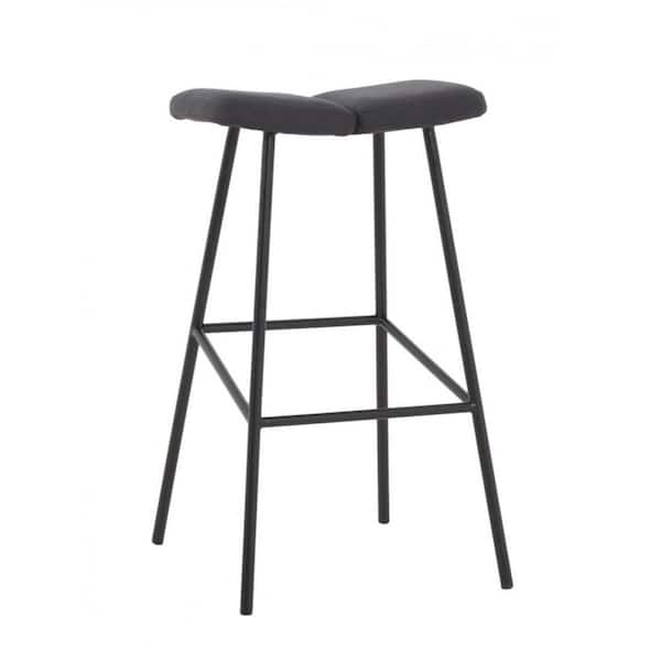 HomeRoots 30 in. Brown Black Bar Height Backless Bar Chair with Footrest