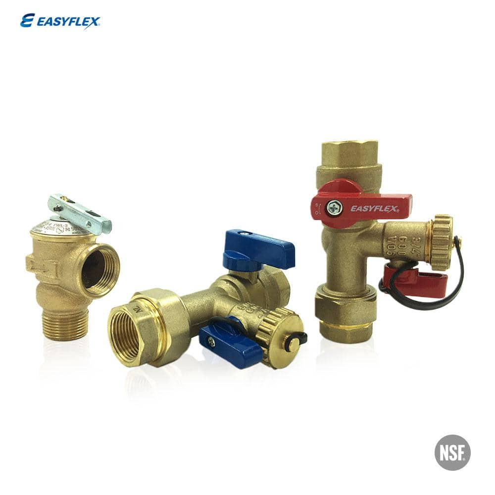 3/4 in. Tankless Water Heater FIP Service Valve Set with PR Valve -  EasyFlex, EFLF-ISV-HCTP