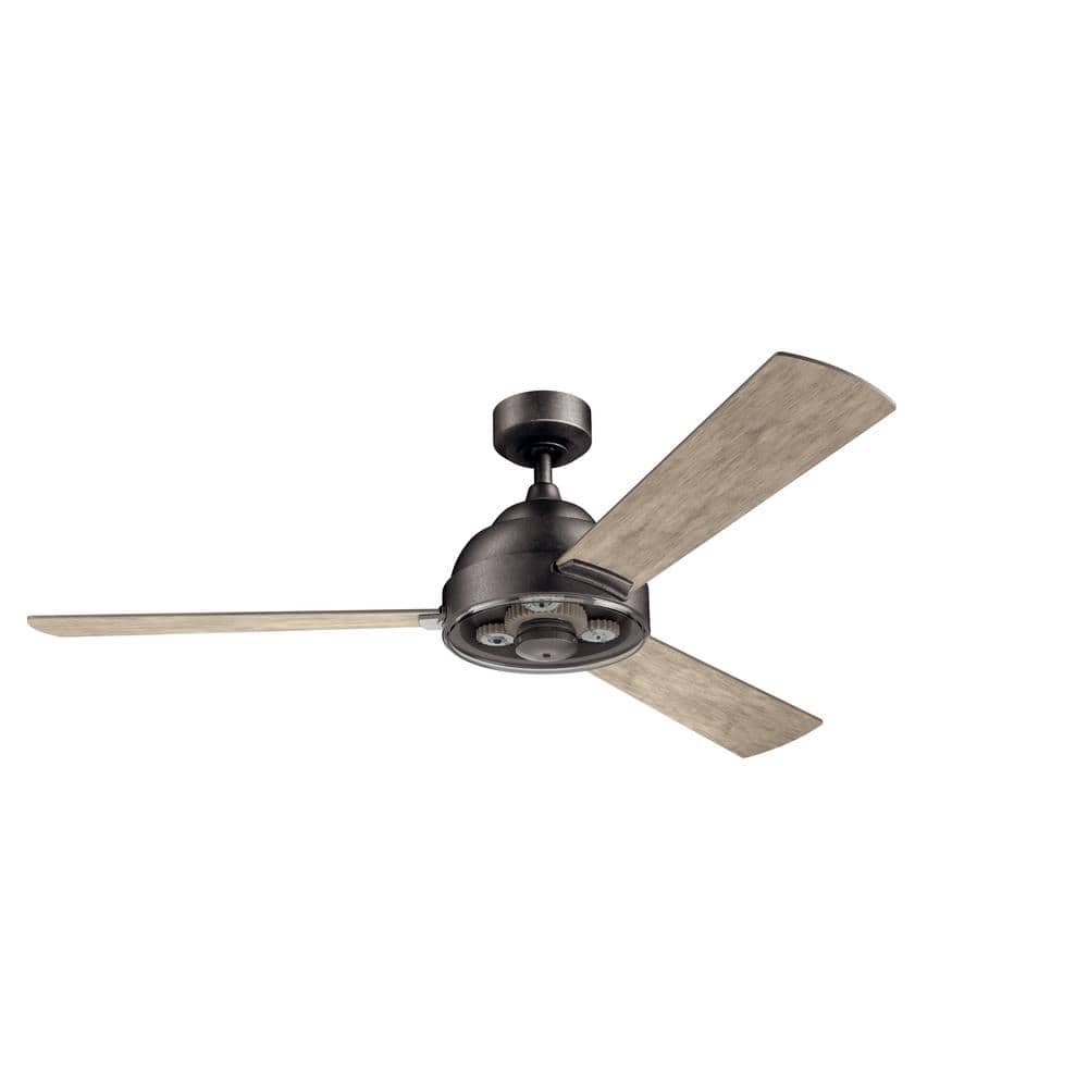 KICHLER Pinion 60 in. Indoor Anvil Iron Downrod Mount Ceiling Fan with Switch 300253AVI The
