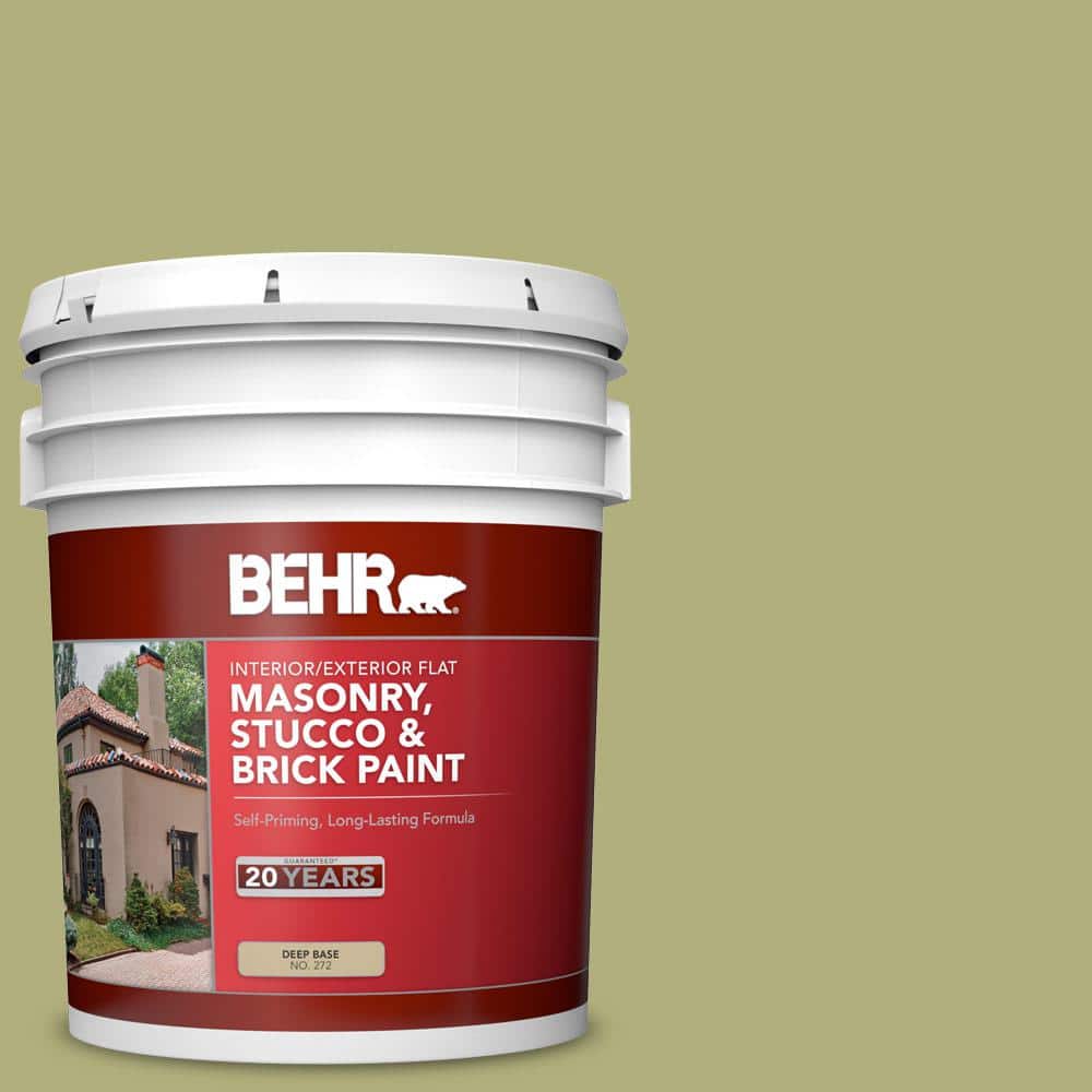 5 gal. #M340-5 Fresh Artichoke Flat Interior/Exterior Masonry, Stucco and B
