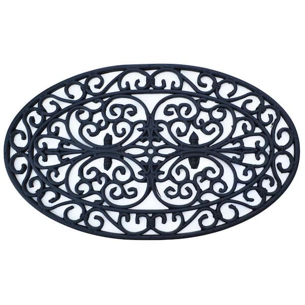 30 in. x 18 in. Black Rubber Outdoor Door Mat