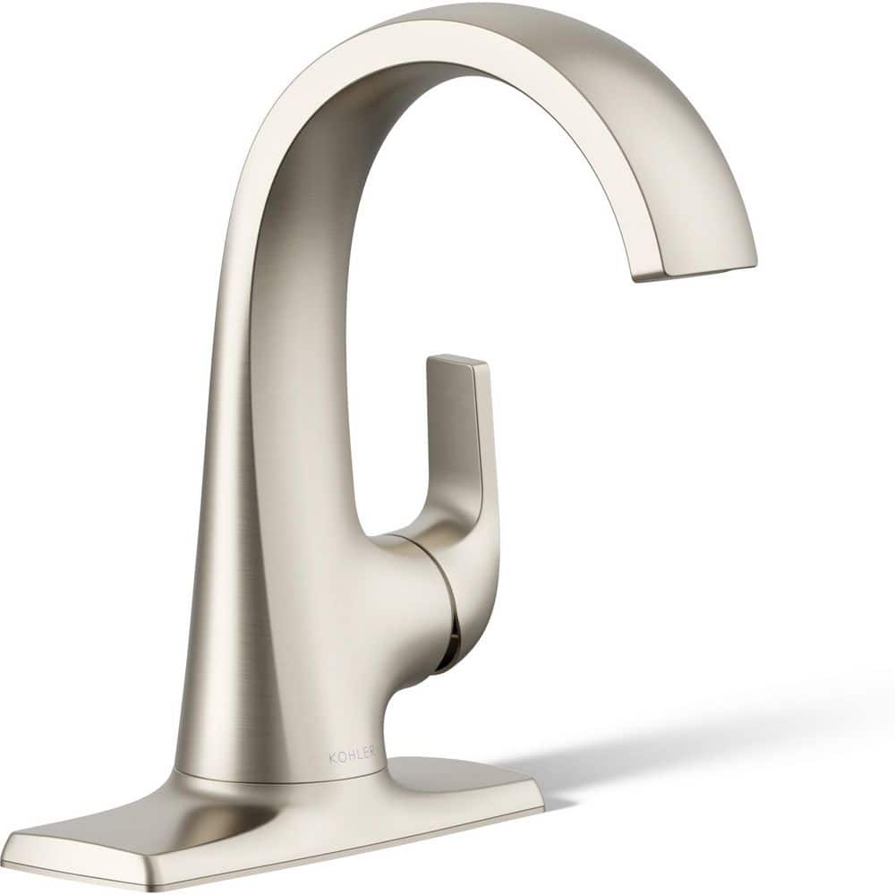 KOHLER Cursiva Single Handle Single Hole Bathroom Faucet in Polished Chrome