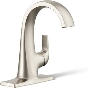 Cursiva Single Handle Single Hole Bathroom Faucet in Vibrant Brushed Nickel