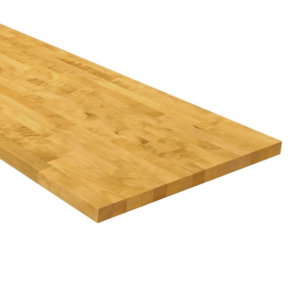 HARDWOOD REFLECTIONS 8 ft. L x 25 in. D Unfinished Birch Butcher Block  Countertop in Mango Stain with Eased Edge
