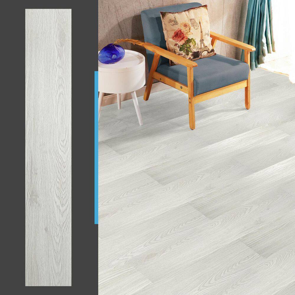 White-Washed 12 MIL 6 in. W x 36 in. L Water Resistant Peel and Stick Vinyl Flooring (54 sq. ft. /box) price history on PriceWatchPro