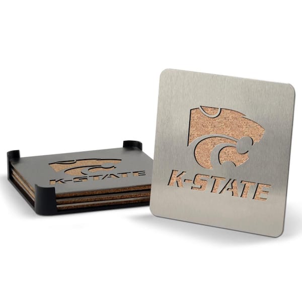 YouTheFan NCAA Kansas State Wildcats Stainless Steel 4 in. Metallics Coasters (Set of 4)