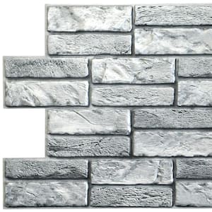 3D Falkirk Retro 1/100 in. x 38 in. x 19 in. Grey Faux Old Brick PVC Decorative Wall Paneling (5-Pack)