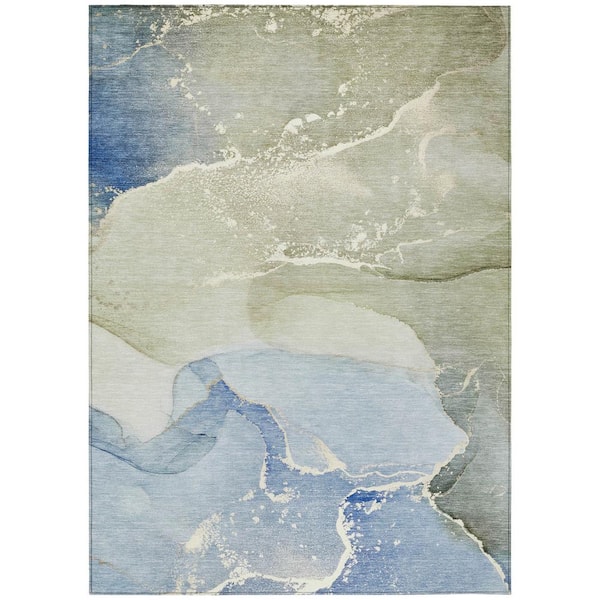 Addison Rugs Chantille ACN517 Blue 2 ft. 6 in. x 3 ft. 10 in. Machine Washable Indoor/Outdoor Geometric Area Rug
