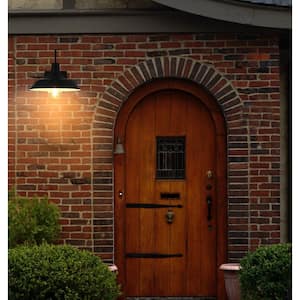 15 in. Black Outdoor Hardwired Wall Sconce with No Bulbs Included