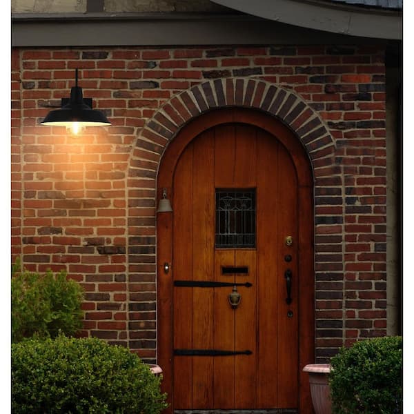 15 in. Black Outdoor Hardwired Wall Sconce with No Bulbs Included