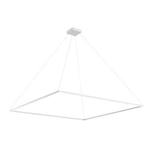 Piazza 72 in. 161-Watt 1-Light White Integrated LED Pendant-Light