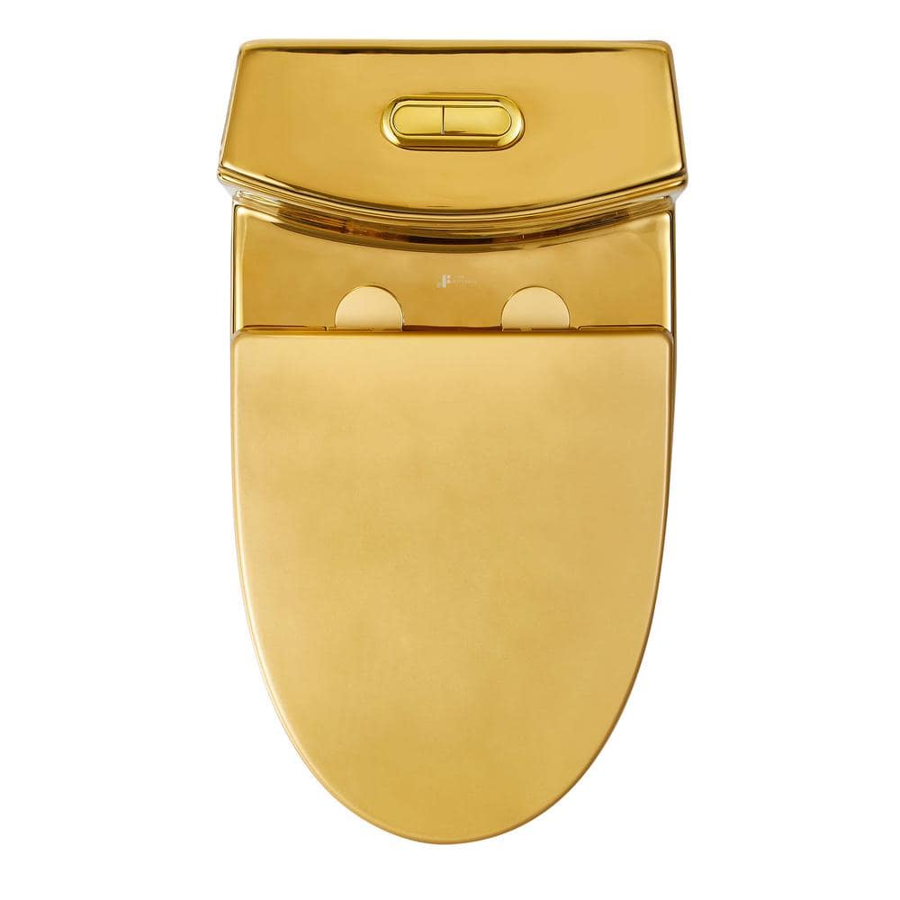 Shiny Gold Elongated Dual-Flush High Efficiency Toilet
