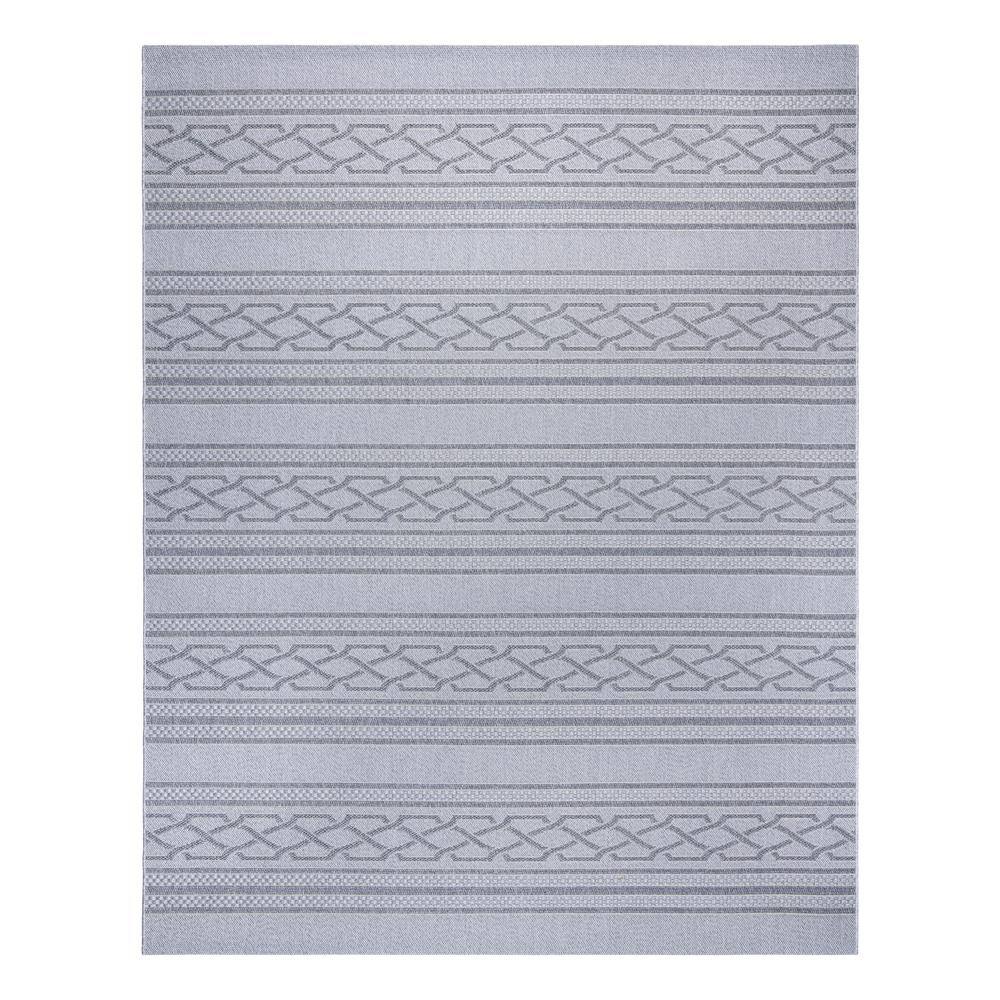 Gertmenian & Sons Calypso Biella Gray 8 ft. x 10 ft. Striped Indoor