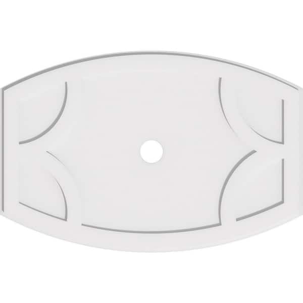 Ekena Millwork 40 in. W x 26-5/8 in. H x 3 in. ID x 1 in. P Kailey Architectural Grade PVC Contemporary Ceiling Medallion