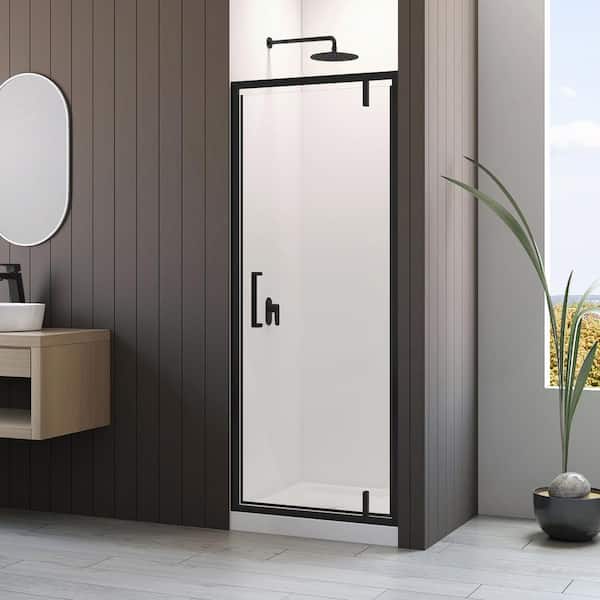 Ziya 1.5 in. L x 32 in. W x 77 in. H Shower Door Glass Panel in Black