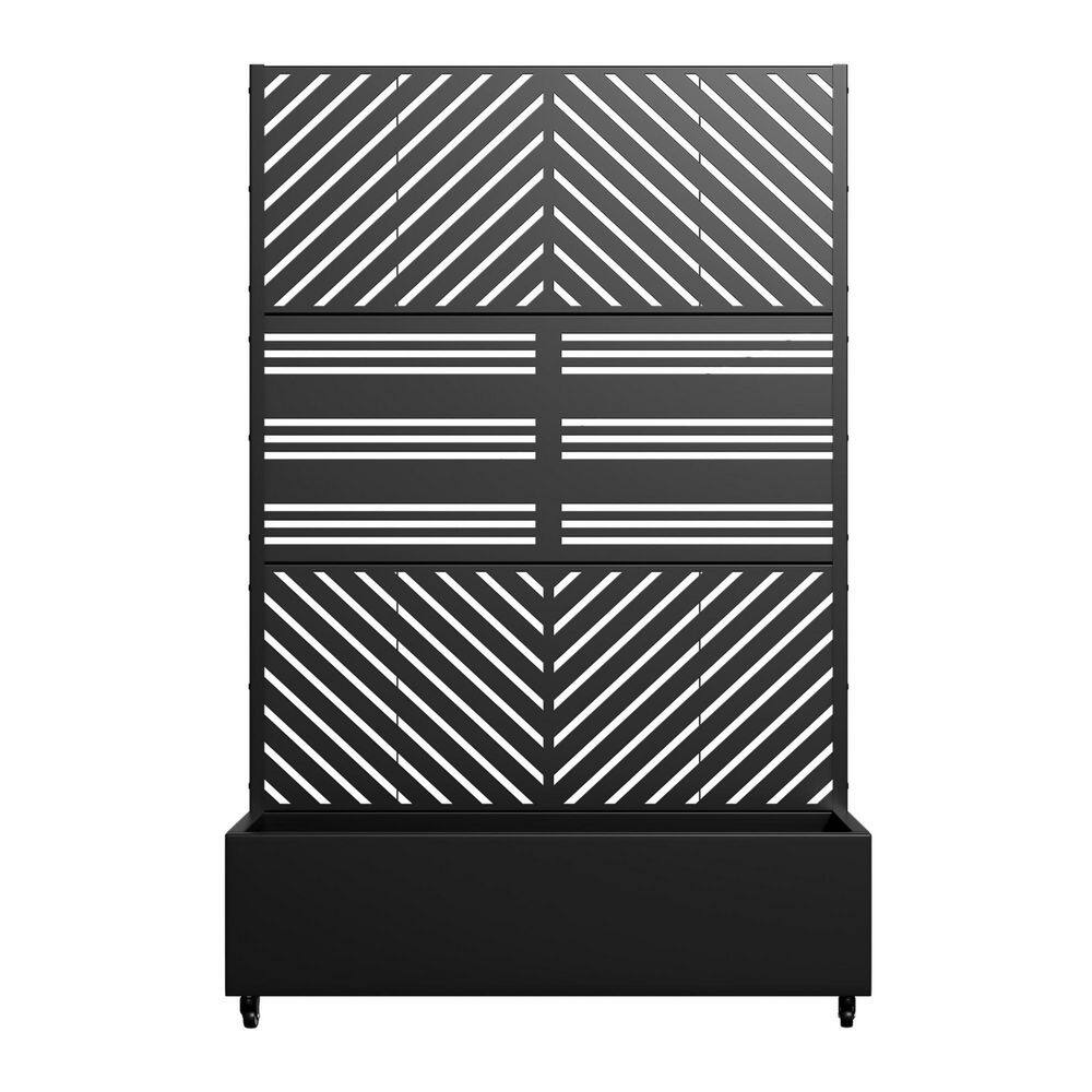 6 ft. H x 4 ft. W Metal Planter Box Privacy Screen Garden Bed With Trellis And Wheels Black Set of 2 price history on PriceWatchPro
