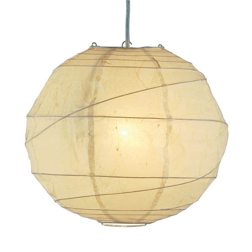 Ontario 24'' Natural Bamboo Ribbed Rice Paper Globe Pendant Lamp