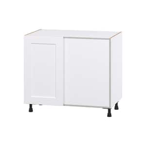 39 in. W x 34.5 in. H x 24 in. D Wallace Painted White Shaker Assembled Magick Corner Blind Base Kitchen Cabinet