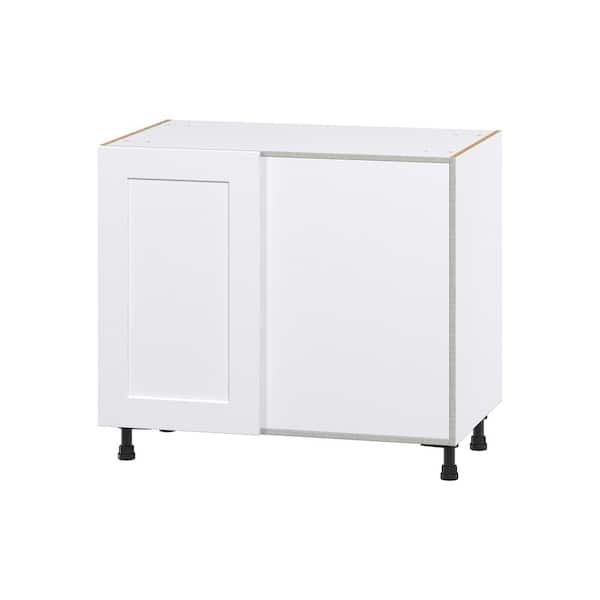 J COLLECTION Roseland 39 in. W x 24 in. D x 34.5 in. H Assembled Shaker Magick Right Blind Corner Kitchen Cabinet in Warm White