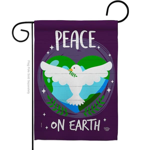 Ornament Collection 13 in. x 18.5 in. Peace on Earth Garden Flag Double-Sided Expression Decorative Vertical Flags