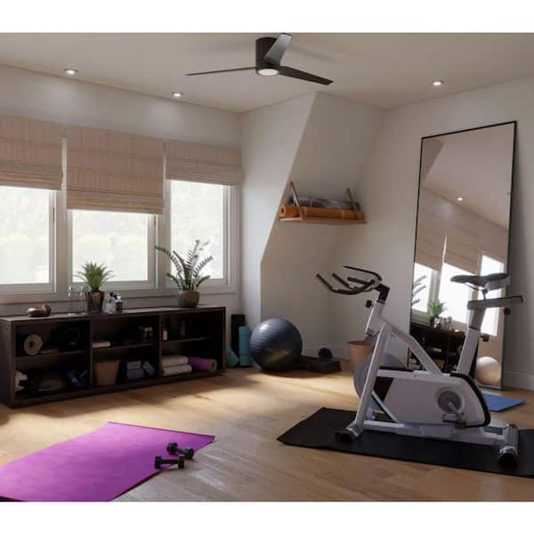 Braden 56 in. Indoor Integrated LED Black Mid-Century Modern Ceiling Fan with Remote Included for Living Room