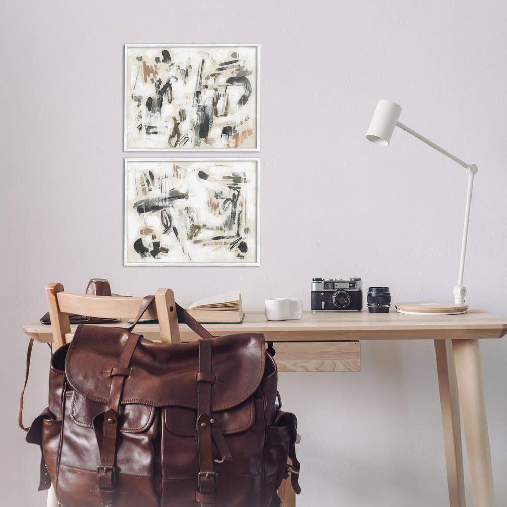 Neutral Earth Tones Abstraction by June Erica Vess 2 Piece White Framed Abstract Giclee Art Print 11 in. x 14 in. price history on PriceWatchPro