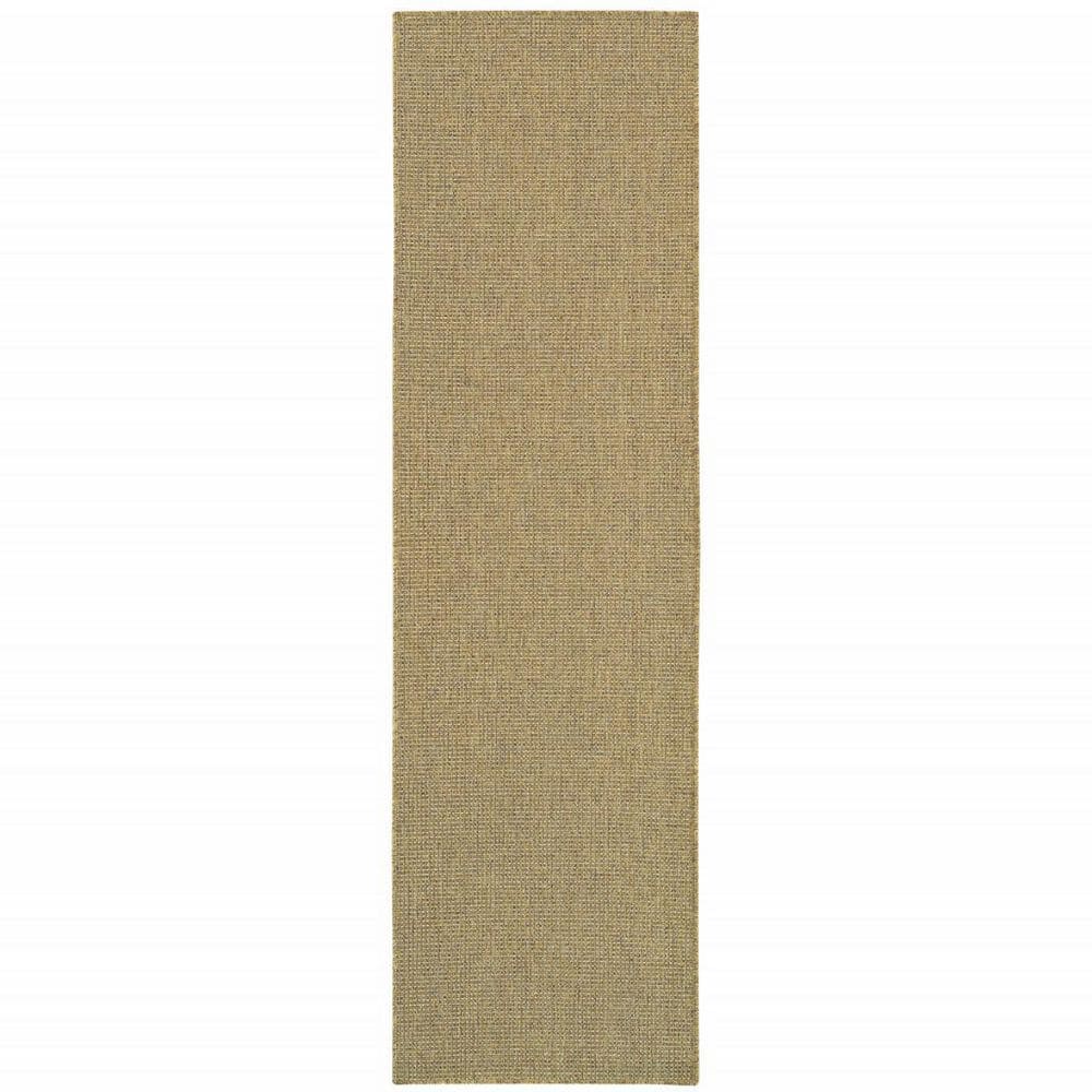 HomeRoots Tan 2 ft. x 8 ft. Loomed Polypropylene Rectangle Indoor ...