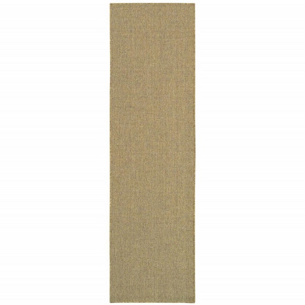 Tan 2 ft. x 8 ft. Loomed Polypropylene Rectangle Indoor/Outdoor Area Rug