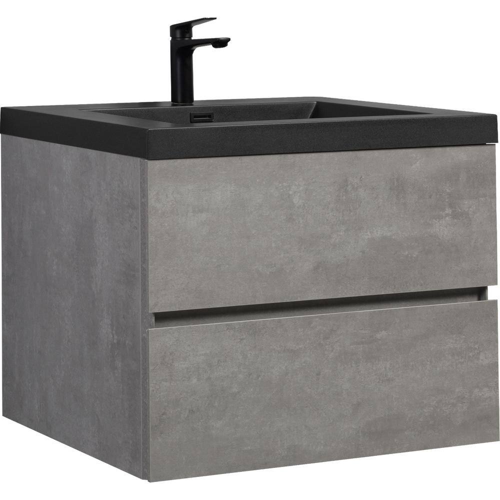 29.50 in. W x 19. 70 in. D x 22. 50 in. H in Single of Sink Floating Grey Bath Vanity, with Black Quartz Sand Top Basin price history on PriceWatchPro