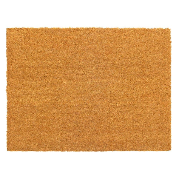 Unbranded Natural 36 in. x48 in. Machine Tufted Plain Doormat