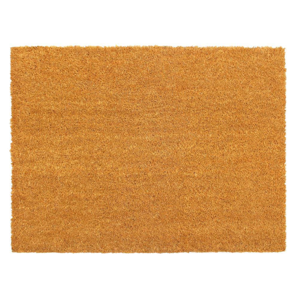 Machine Tufted Plain Natural 24 in. x 36 in. Coir Non-Slip Outdoor Door Mat