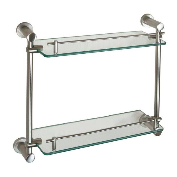 Barclay Products Berlin 17 in. W Double Shelf in Glass and Brushed Nickel