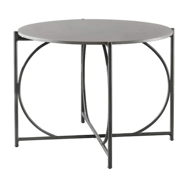 Pure Garden Alburgh Black Round 30 in. H Poly Fiber All-Weather Outdoor Bistro Table
