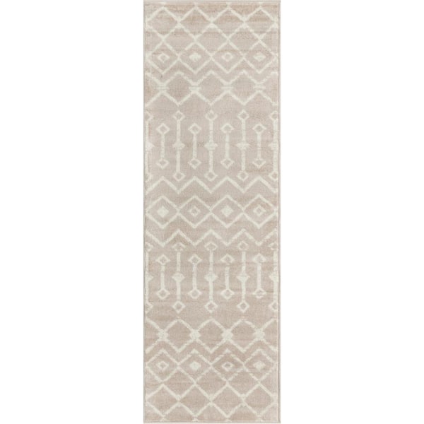 Unique Loom Moroccan Trellis Beige 2 ft. x 6 ft. 7 in. Runner Rug