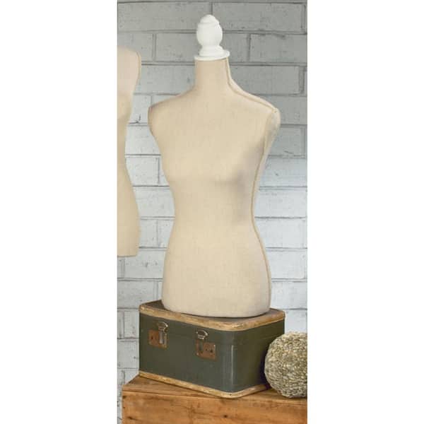 Cream Linen Female Tabletop Fiberglass Mannequin