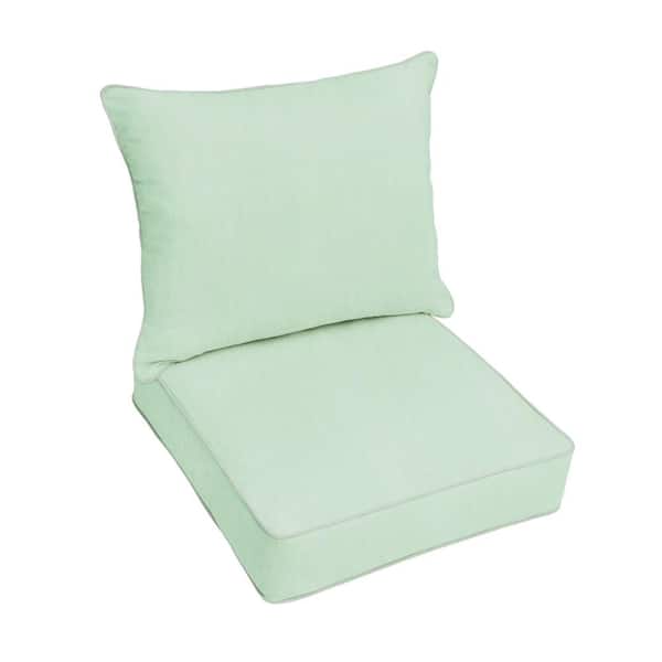 SORRA HOME 27 in. x 29 in. x 31 in. Deep Seating Outdoor Pillow and Cushion Set in Sunbrella Canvas Spa